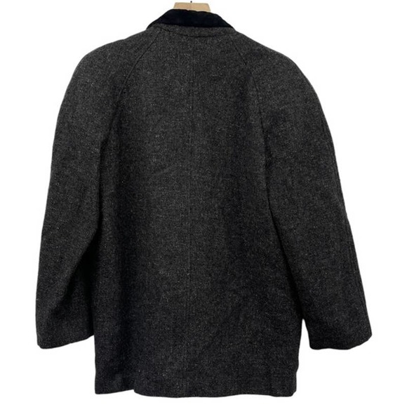 Adec by Phillipe Adec Sz M Black Gray 100% Wool Drop Shoulder Tweed Blazer #4083 - Picture 2 of 9